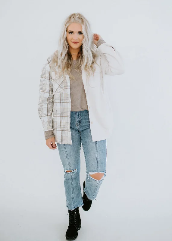 Kouver Corduroy Plaid Shacket