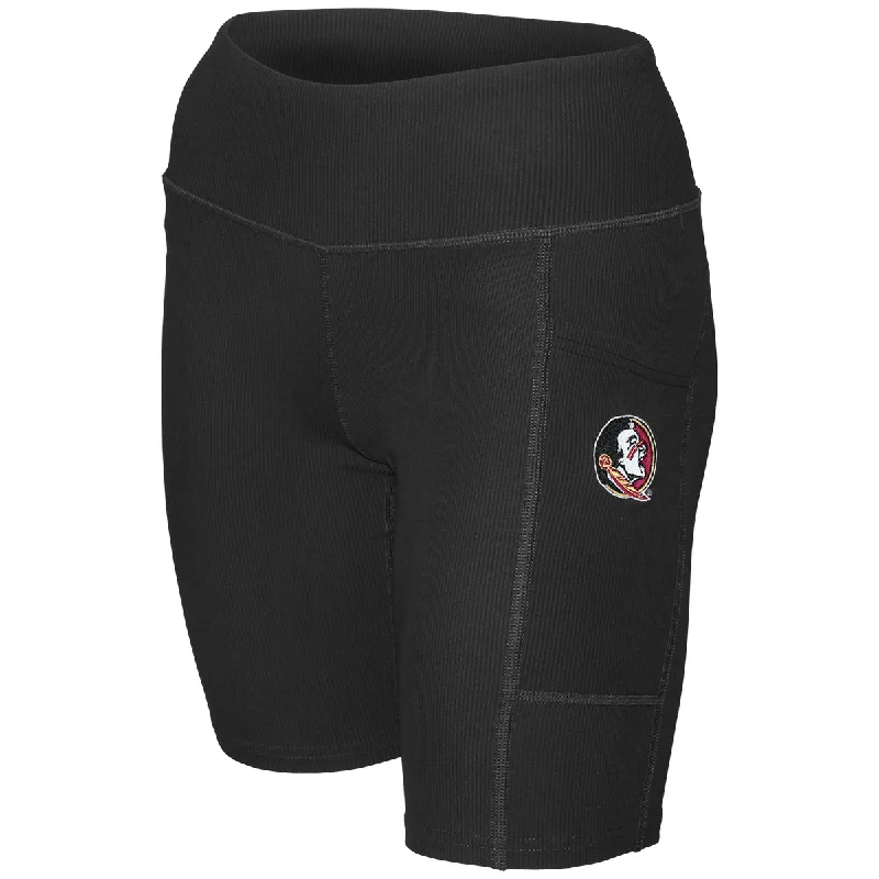 ZooZatz Women's Seminole Logo Rib Bike Short - Black