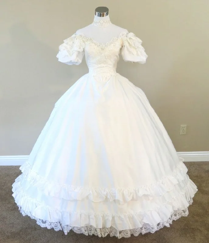 A Line Ball Gown white princess wedding dress        S6284