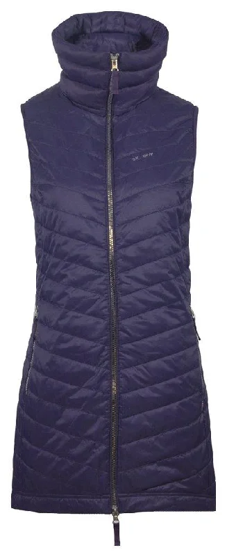 Skhoop "Jen" Ladies Long Down Vest with High Collar