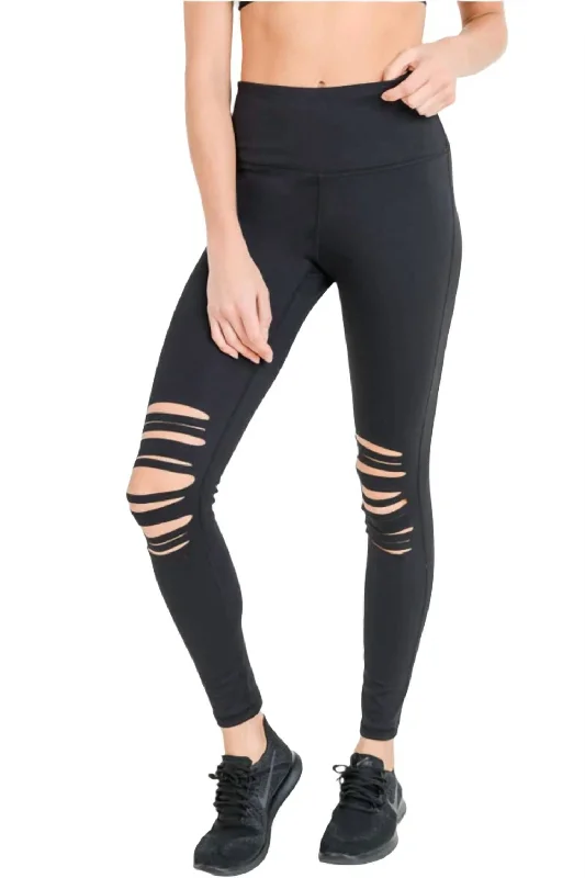 Torn Legging In Black