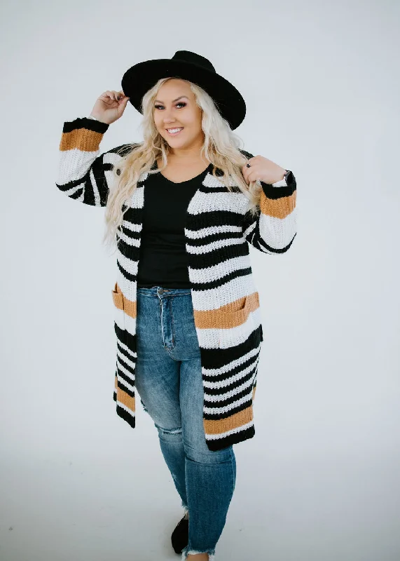 Crossed The Line Striped Cardigan