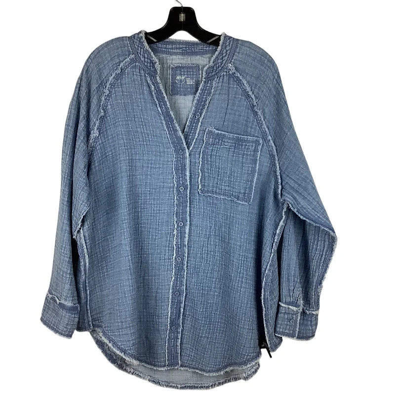 Cardigan By Clothes Mentor In Blue, Size: L