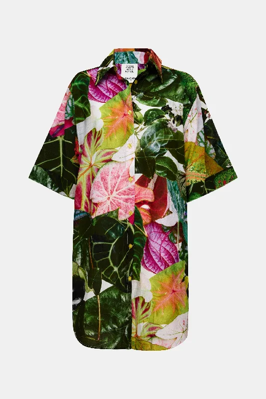 botanical shirt dress