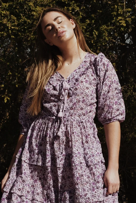 THEA PURPLE FLORAL DRESS