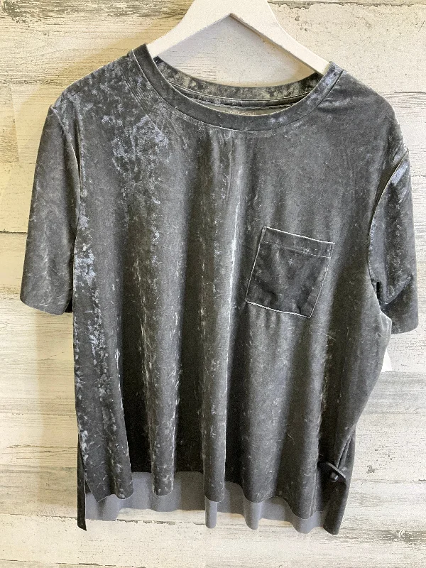 Top Short Sleeve By Falls Creek In Silver, Size: 2x