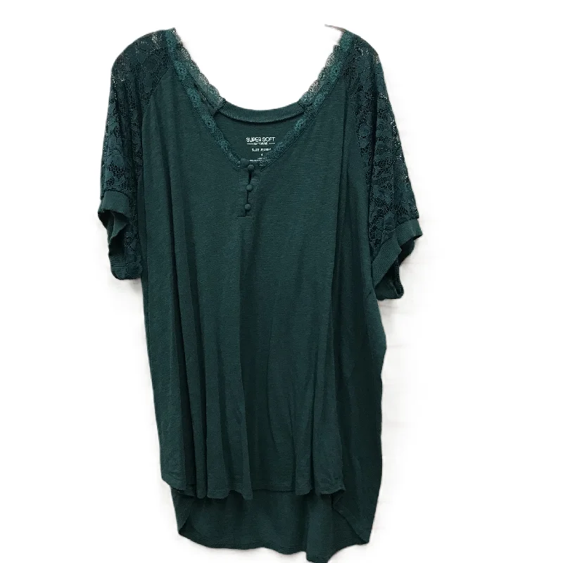 Top Short Sleeve By Torrid In Teal, Size: 4x