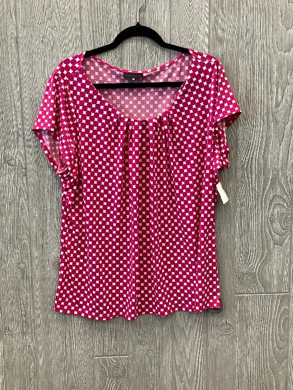 Top Short Sleeve By Worthington In Pink, Size: 2x