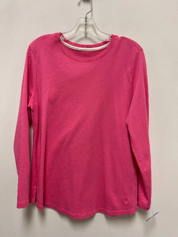 Top Long Sleeve Basic By Isaac Mizrahi Live Qvc In Pink, Size: L