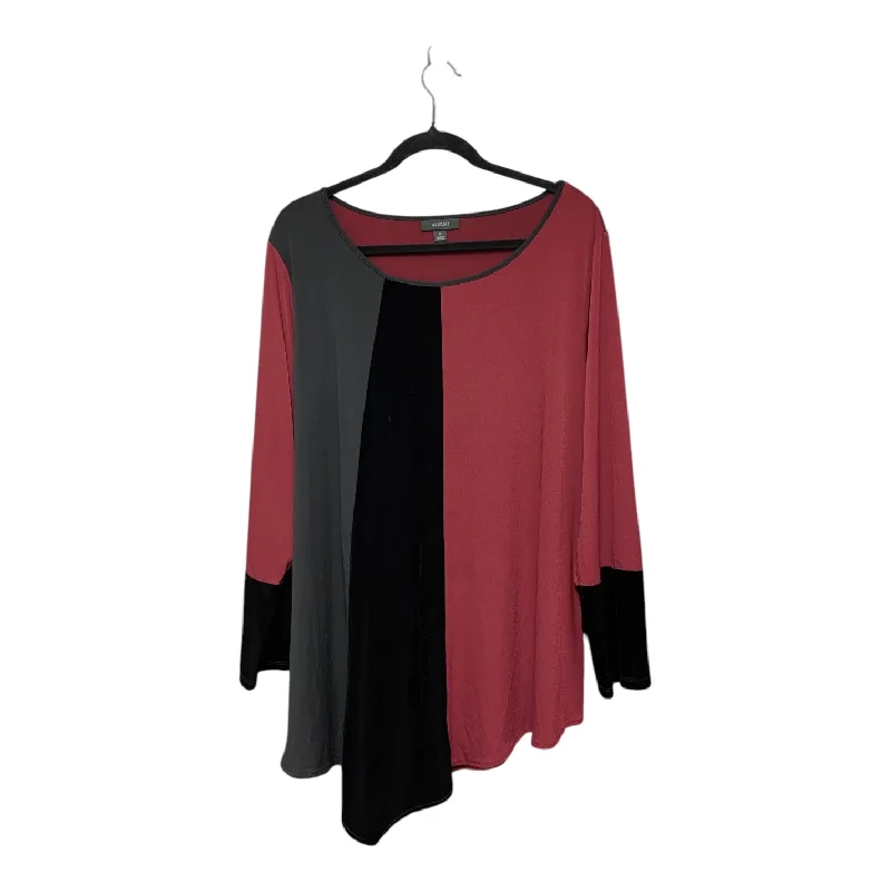 Top Long Sleeve By Alfani In Black & Red, Size: 3x