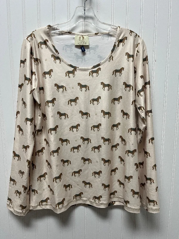 Top Long Sleeve By Ronner In Beige, Size: Xl