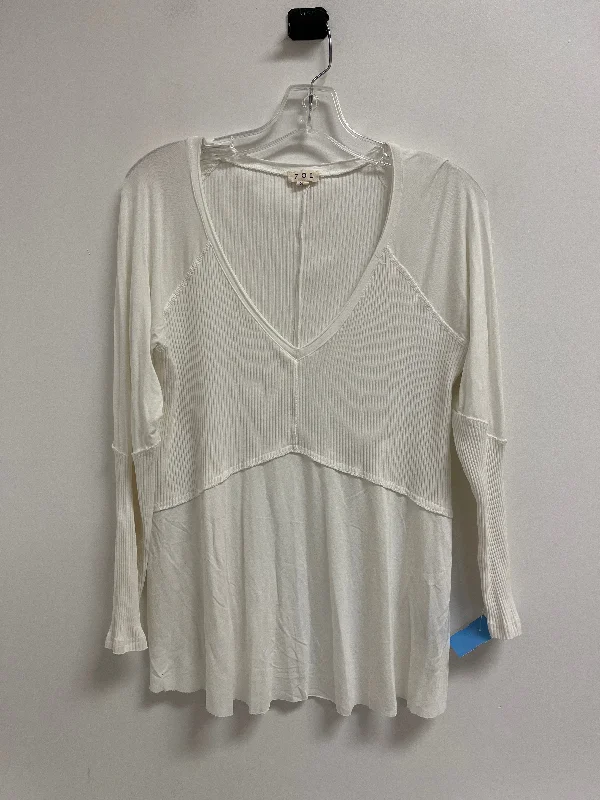 Top Long Sleeve By Pol In White, Size: S