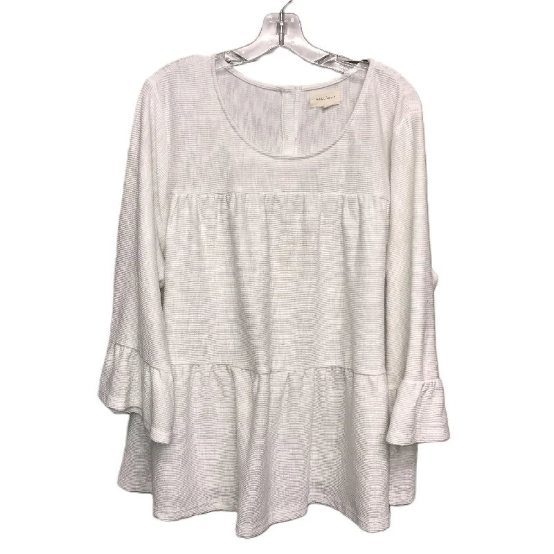 White Top 3/4 Sleeve By Melloday, Size: 3x